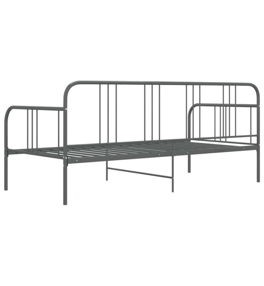 Schlafsofa Bettgestell Grau Metall 90x200 cm