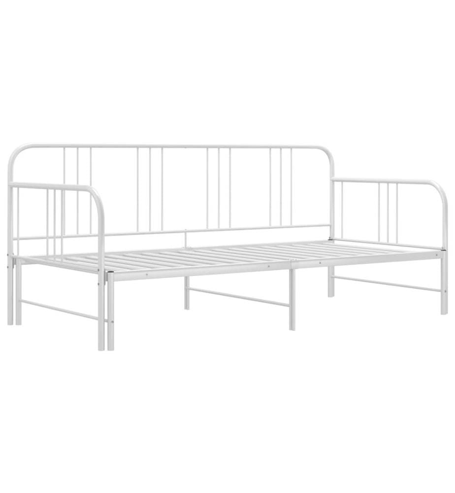 Cadre de canapé-lit extensible sans matelas blanc 90x200 cm