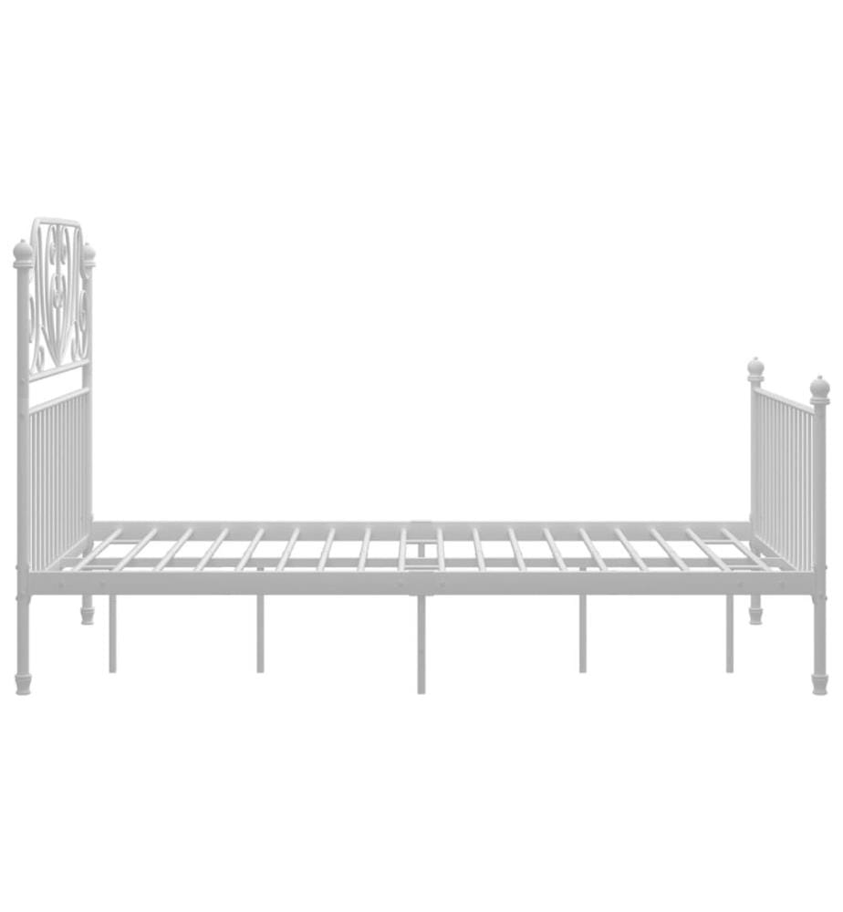 Cadre de lit sans matelas blanc métal 120x200 cm