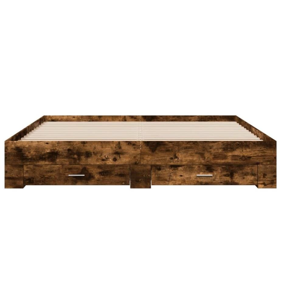 Bettgestell mit Schubladen Räuchereiche 180x200cm Holzwerkstoff