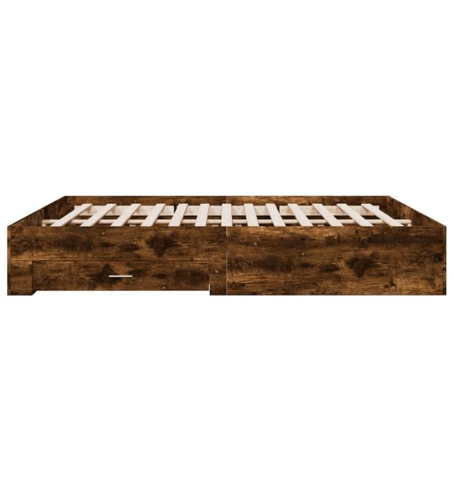 Bettgestell mit Schubladen Räuchereiche 180x200cm Holzwerkstoff