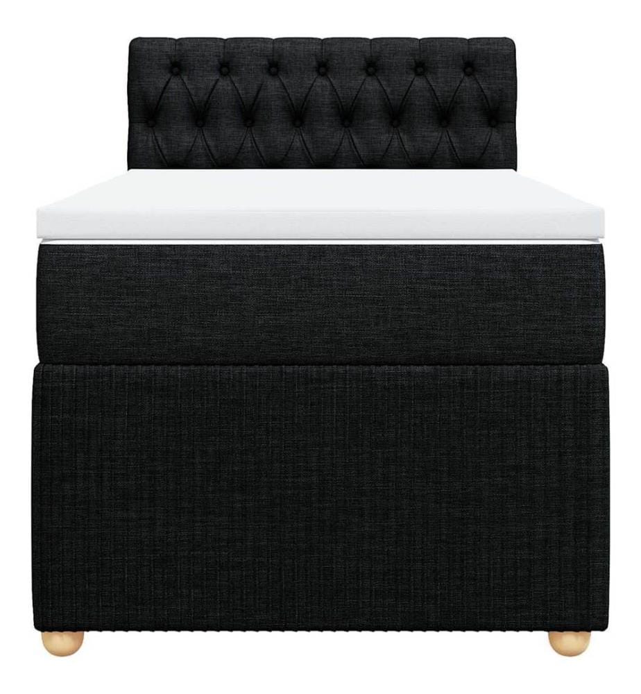 Boxspringbett mit Matratze Schwarz 80x200 cm Stoff