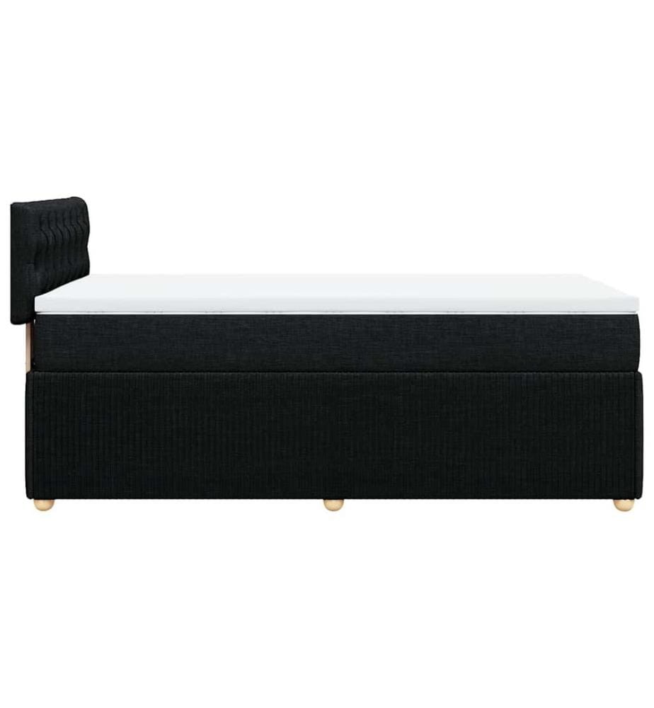 Boxspringbett mit Matratze Schwarz 80x200 cm Stoff