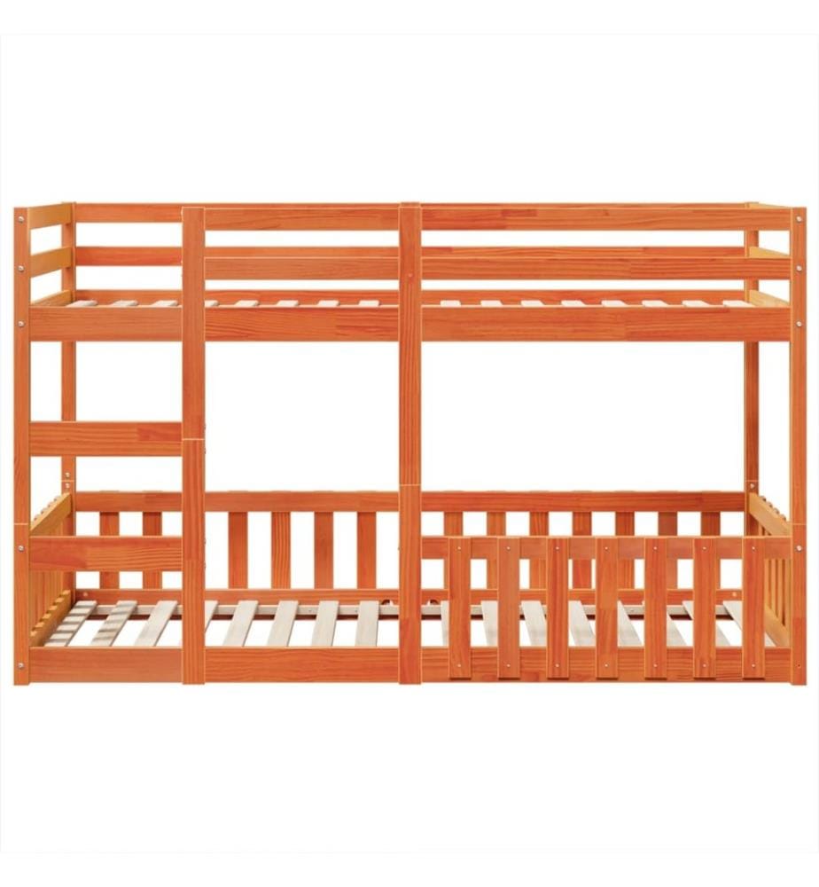 Lit superposé cire marron 90x200 cm bois de pin massif