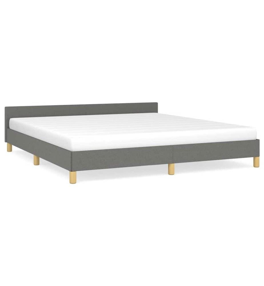 Bettgestell ohne Matratze Dunkelgrau 180x200 cm Stoff