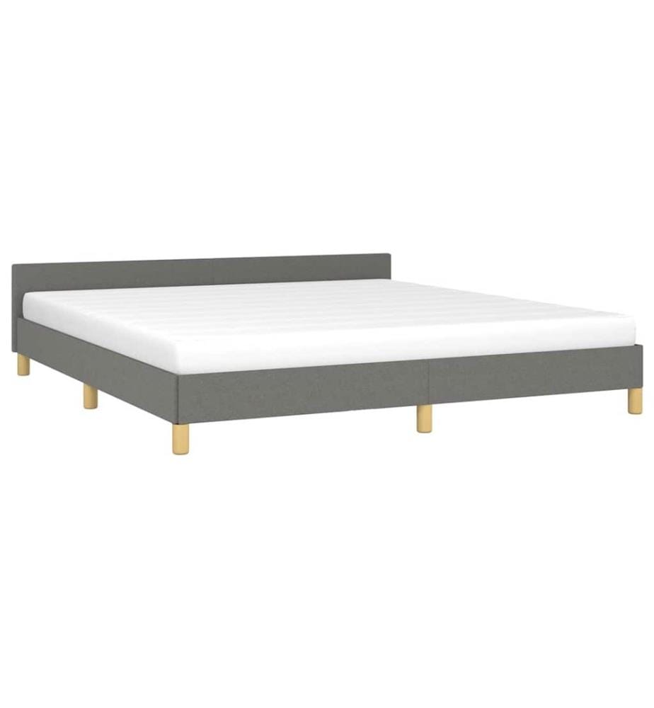 Bettgestell ohne Matratze Dunkelgrau 180x200 cm Stoff