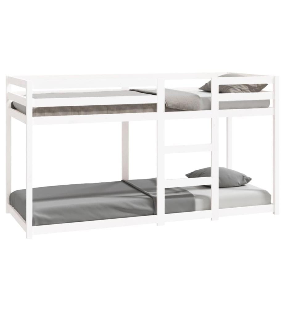 Lit superposé sans matelas blanc 80x200 cm bois de pin massif