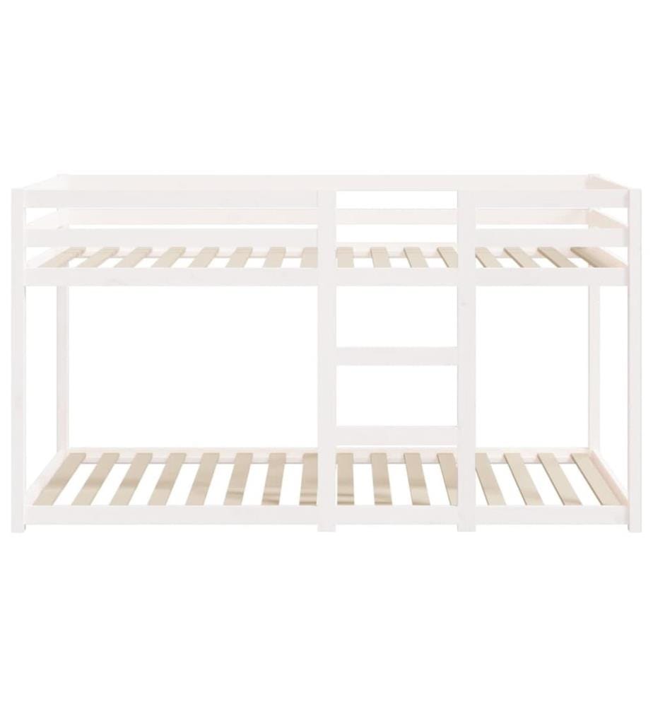Lit superposé sans matelas blanc 80x200 cm bois de pin massif