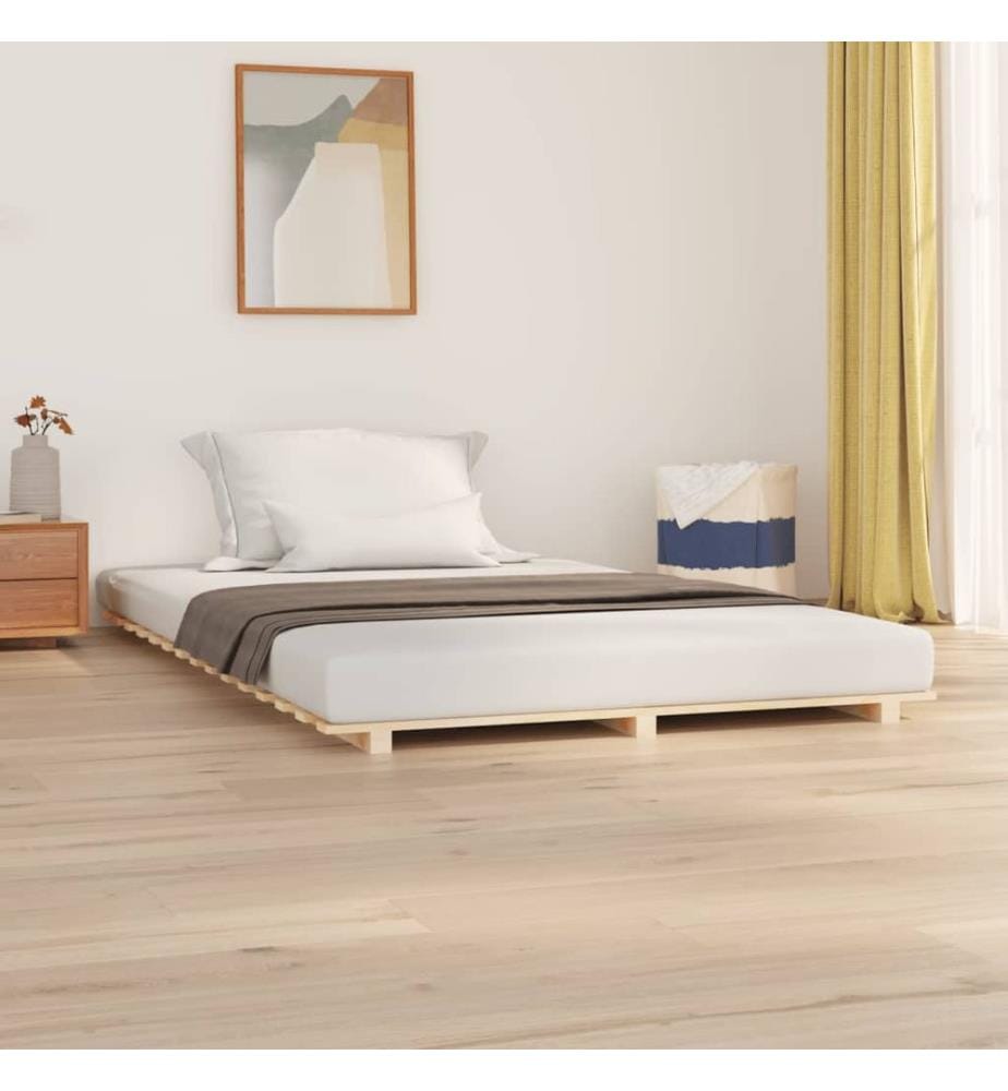 Cadre de lit sans matelas 140x190 cm bois de pin massif