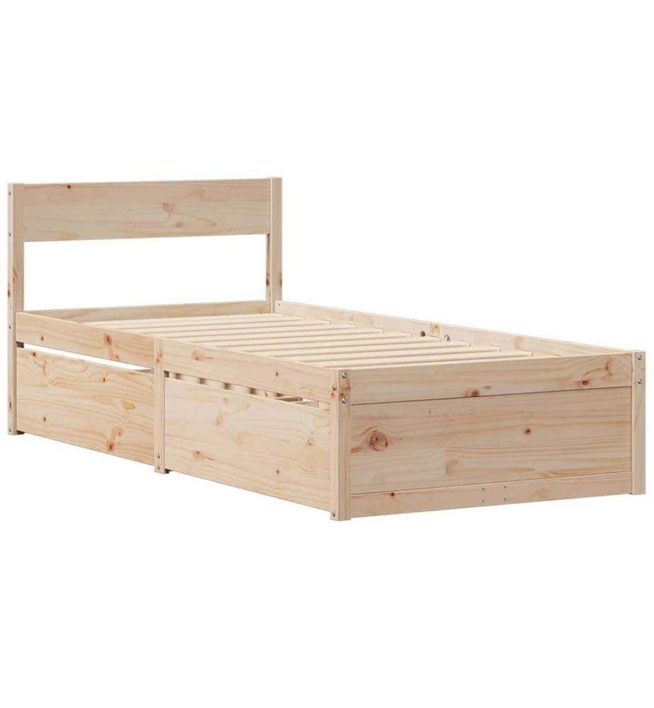 Cadre de lit sans matelas 90x190 cm bois de pin massif