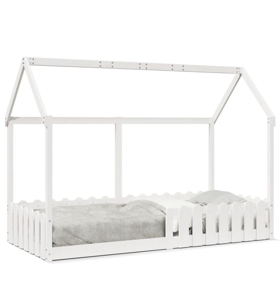 Cadre de lit d'enfants forme de maison sans matelas 90x190 cm