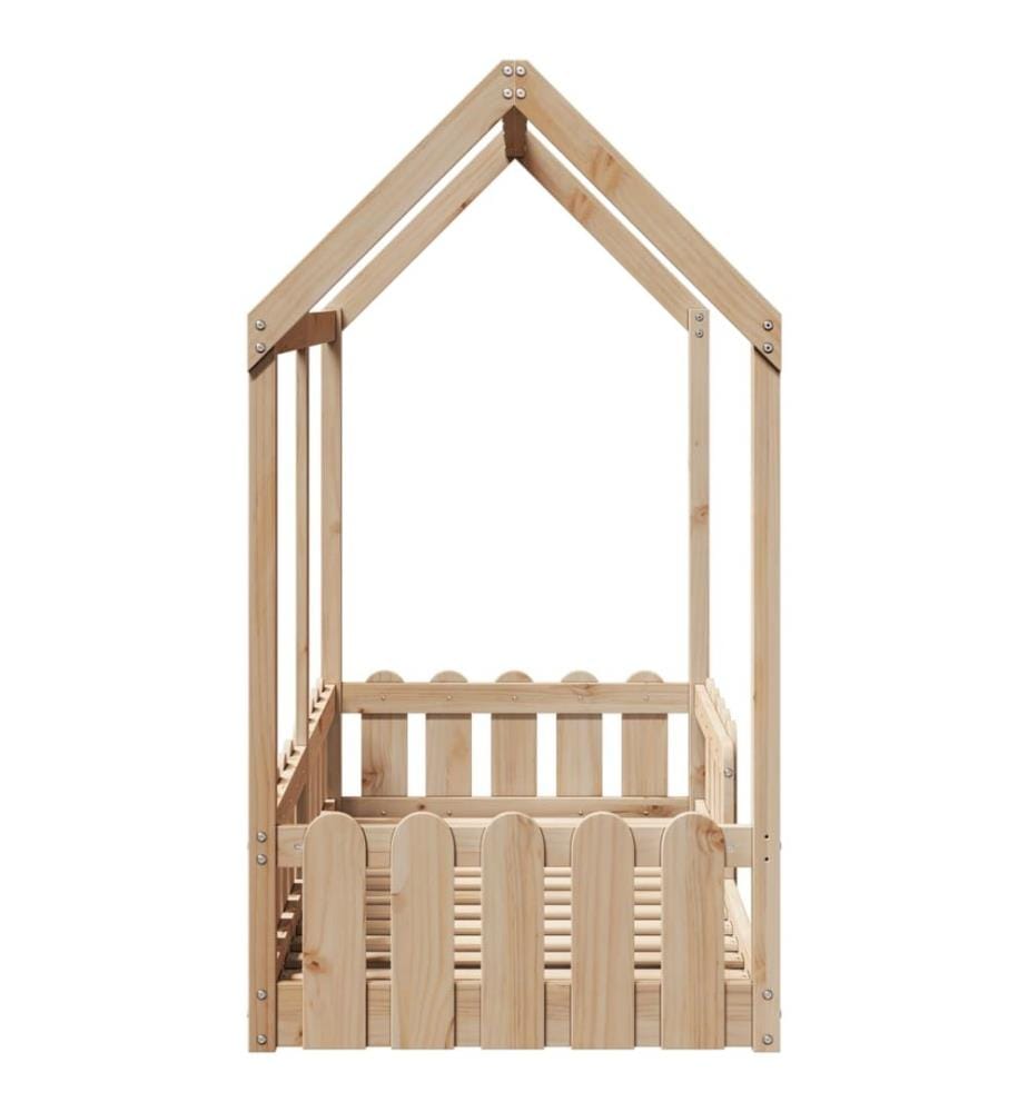 Cadre de lit d'enfants forme de maison sans matelas pin massif