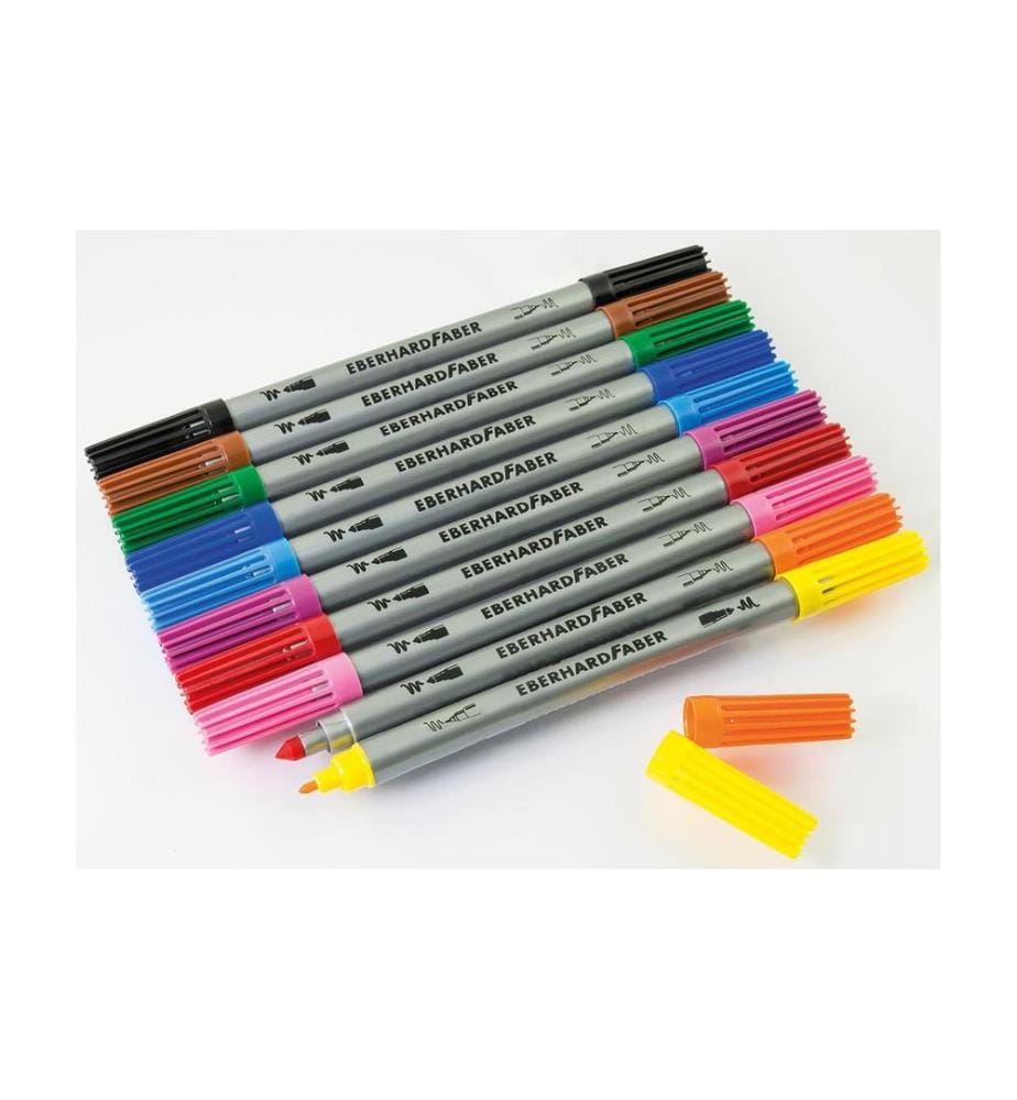 EBERHARD FABER - Crayon feutre 2 pointes, étui carton de 10