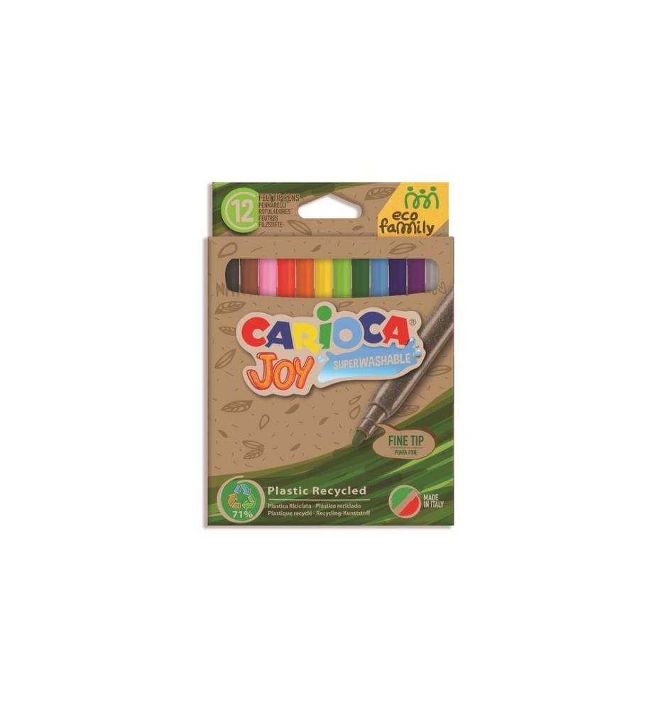 CARIOCA - Fasermaler Joy Eco 12 Stück, Mehrfarbig