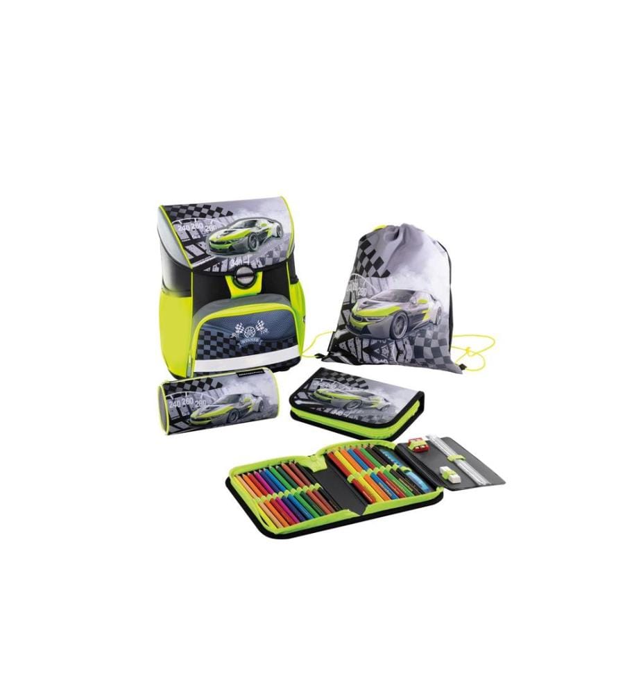 EBERHARD FABER - Schulthek-Set Racecar 4-teilig, Grün