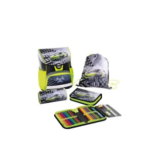 EBERHARD FABER - Set de cartable Racecar 4 pièces, Vert