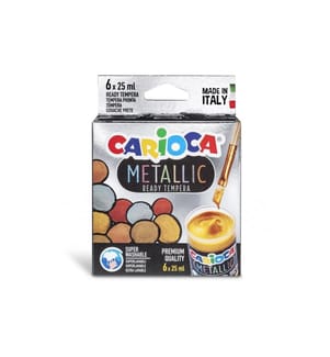 CARIOCA - Peintures tempera Métallique 6 pièces, multicolore