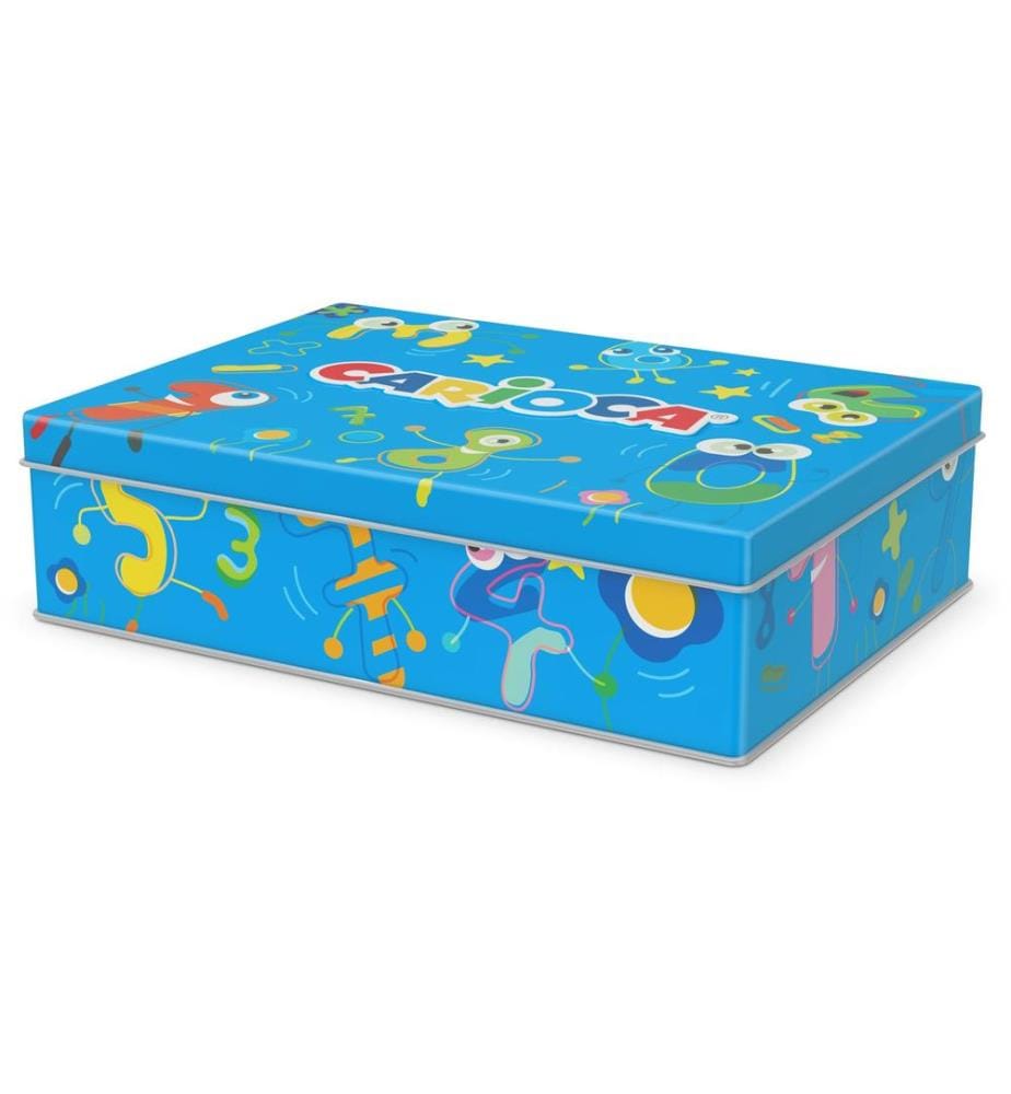 CARIOCA - Feutres de coloriage en boîte métallique 100 pièces, Bleu