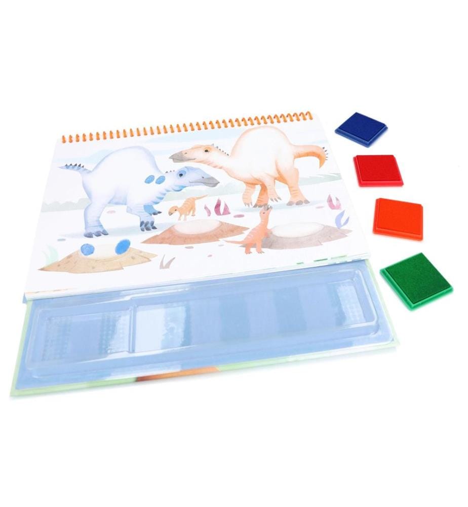 DEPESCHE - Malset Dino World 25 Seiten, 4 Stempelfarben