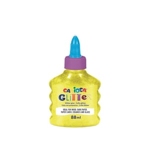 CARIOCA - Colle de bricolage Glitter Neon 88 ml, Jaune fluo