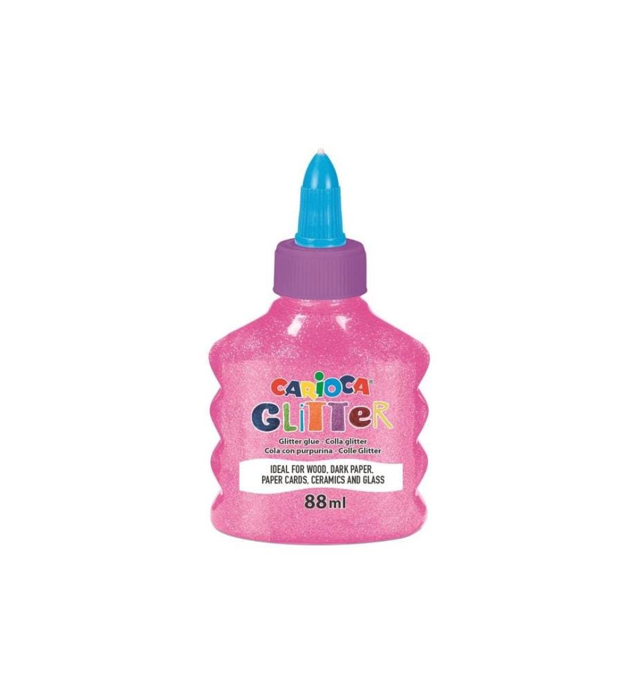 CARIOCA - Colle de bricolage Glitter Neon 88 ml, rose fluo