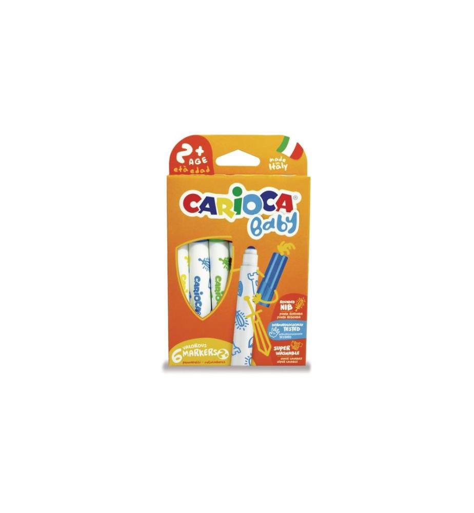 CARIOCA - Filzstift Baby 2+ 6 Stück, Mehrfarbig