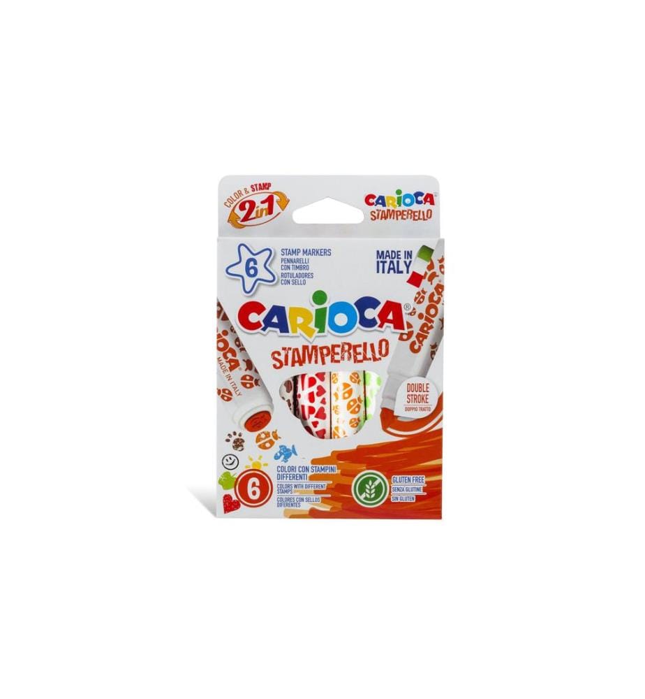 CARIOCA - Fasermaler Stamperello 6 Stück, Mehrfarbig