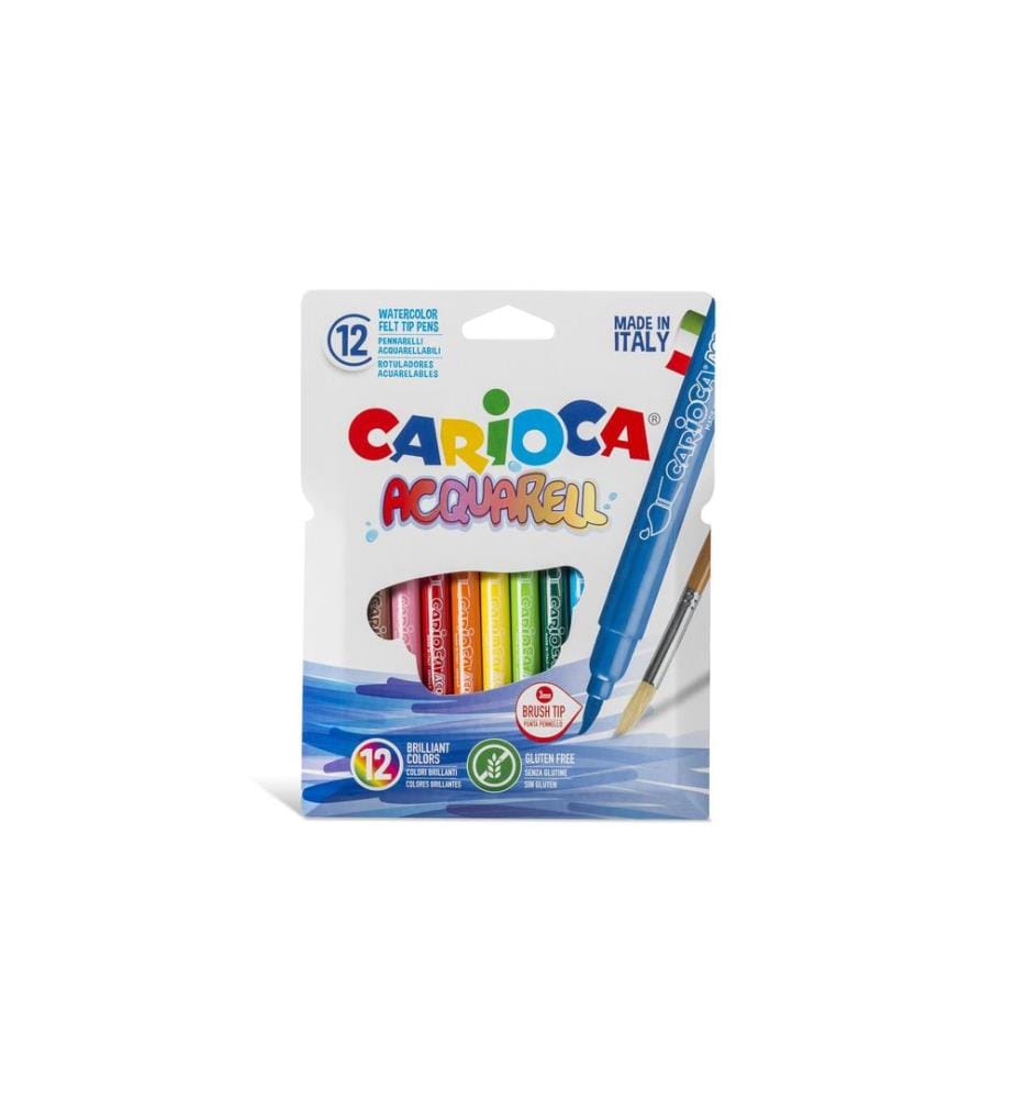 CARIOCA - Fasermaler Acquarell 12 Stück, Mehrfarbig