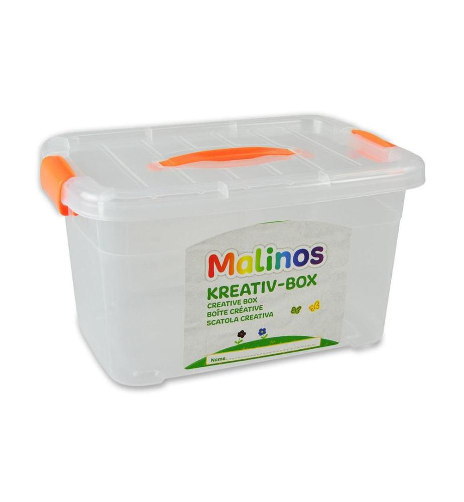 MALINOS - Boîte de rangement 16 l Orange/Transparent