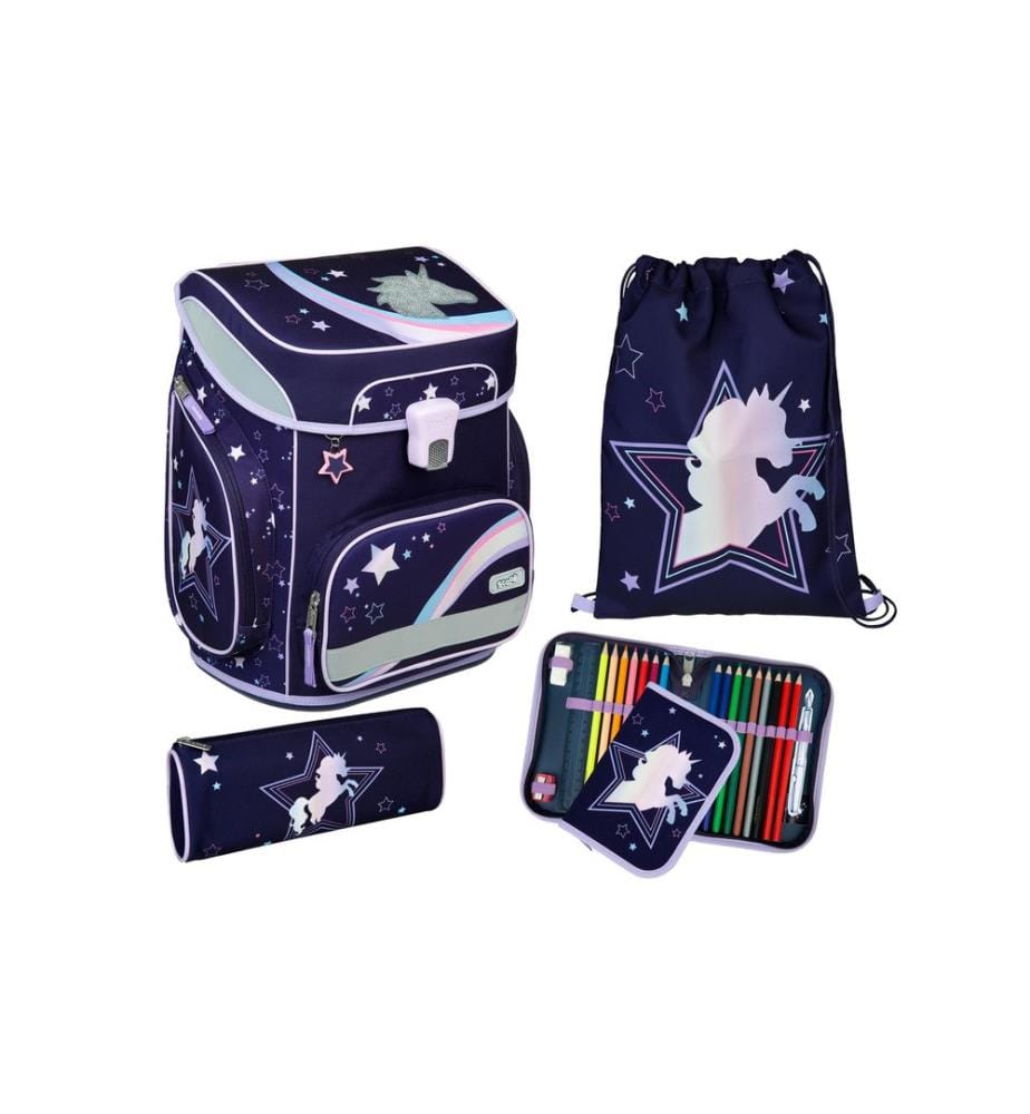 SCOOLI - Schulthek-Set 5-teilig Einhorn, 18 l