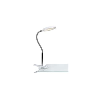 Markslöjd Lampe de bureau Clip flexible, 3000K, 5W, blanc/chrome