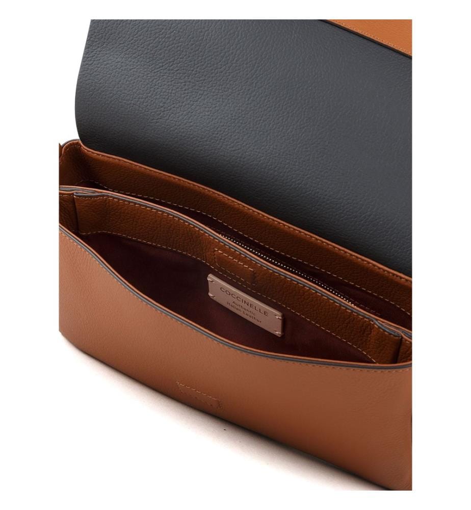 Boheme Grana Double Handtasche - Genarbtes Leder - Cognac/Schwarz