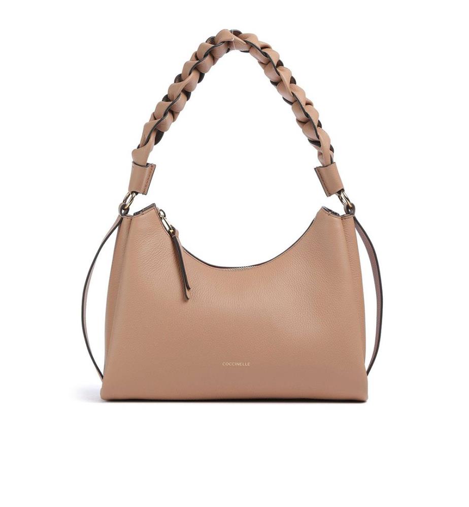 Boheme Grana Double Umhängetasche - doppelte Handtasche aus genarbtem Leder - Skin/Gazpacho