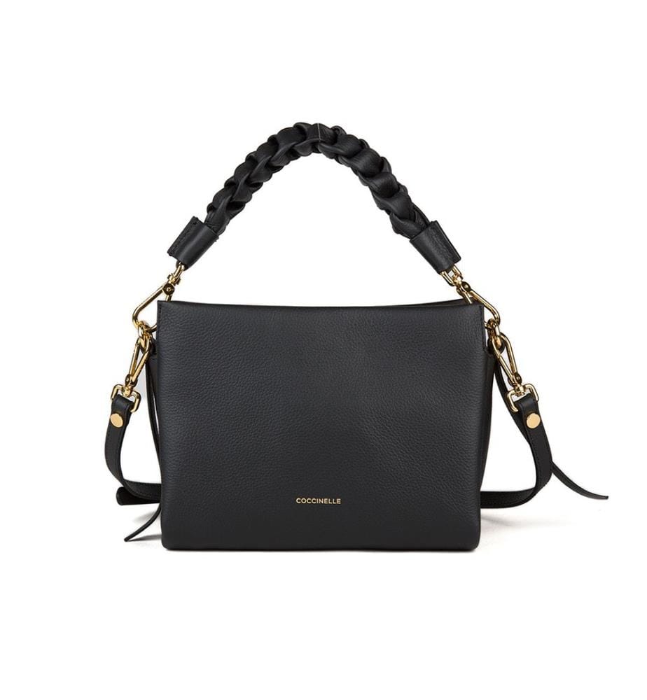 Boheme Grana Double Handtasche - Double aus genarbtem Leder - Schwarz/Cognac