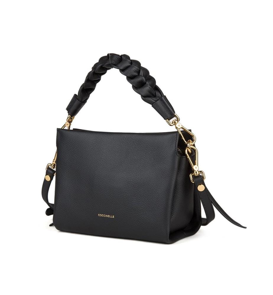 Boheme Grana Double Handtasche - Double aus genarbtem Leder - Schwarz/Cognac