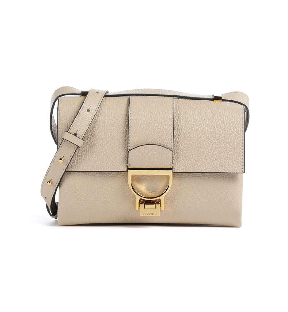 Arlettis Handtasche aus genarbtem Leder - Sand Shell
