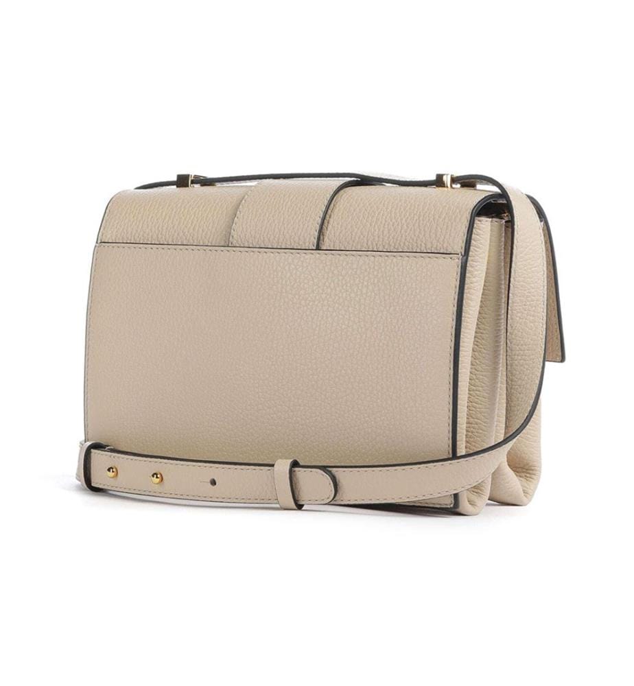 Arlettis Handtasche aus genarbtem Leder - Sand Shell