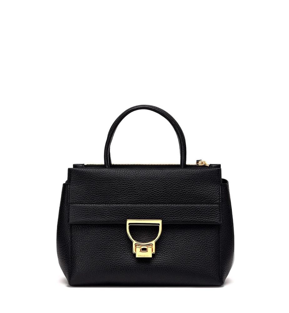 Arlettis Handtasche - Genarbtes Leder - Schwarz