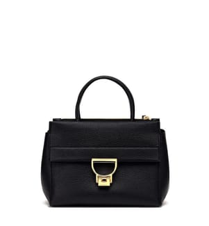 Arlettis Handtasche - Genarbtes Leder - Schwarz
