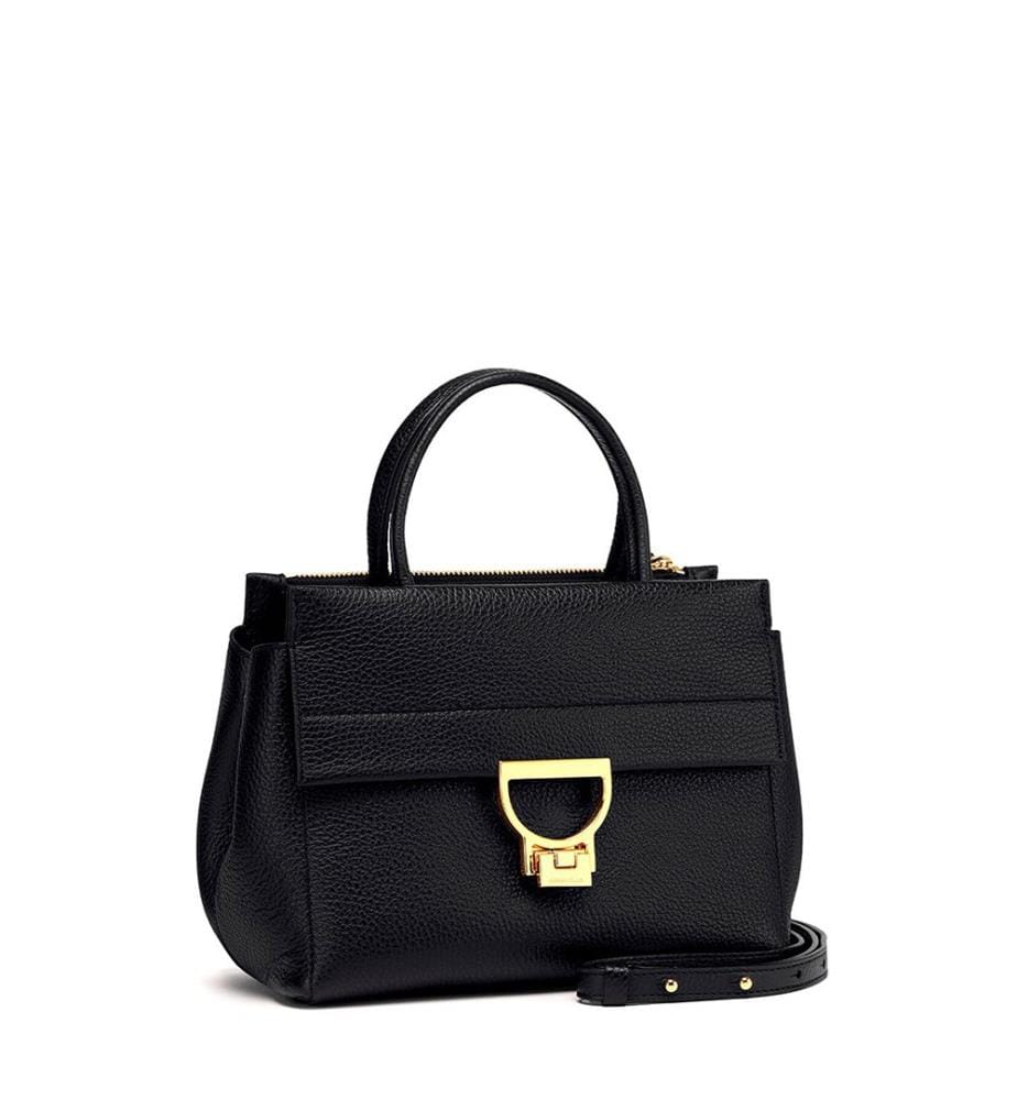 Arlettis Handtasche - Genarbtes Leder - Schwarz