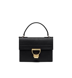 Arlettis Handtasche - Genarbtes Leder - Schwarz