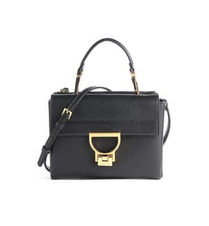 Arlettis Handtasche - Genarbtes Leder - Schwarz