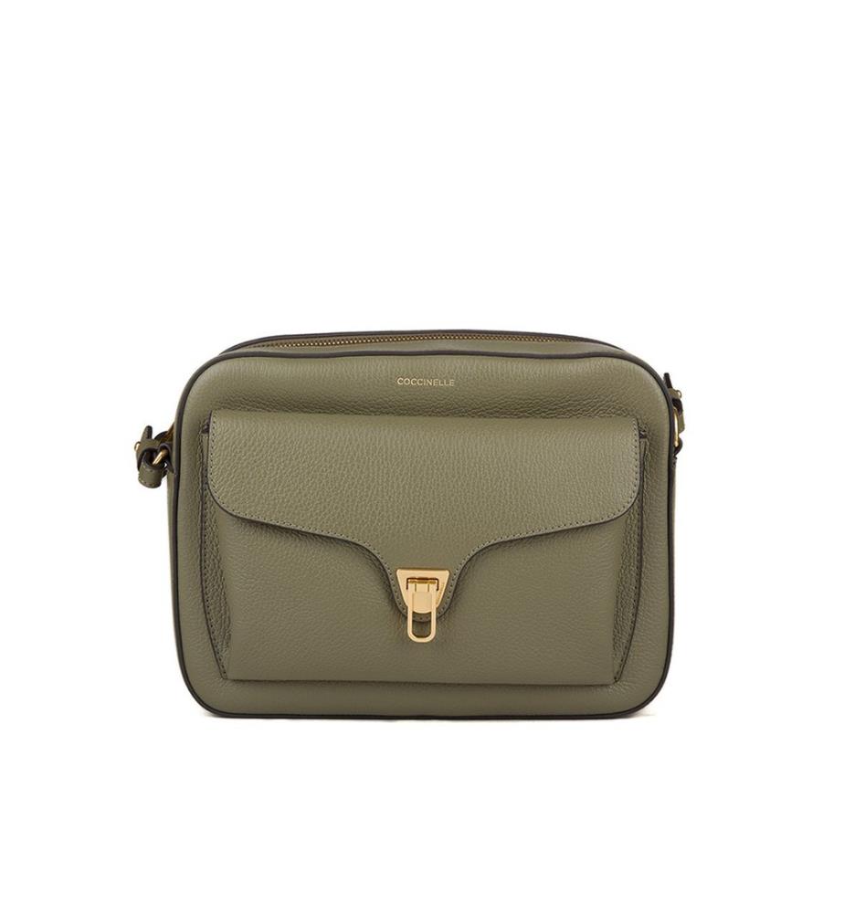 Beat Soft Schultertasche - Genarbtes Leder - Laurel Green