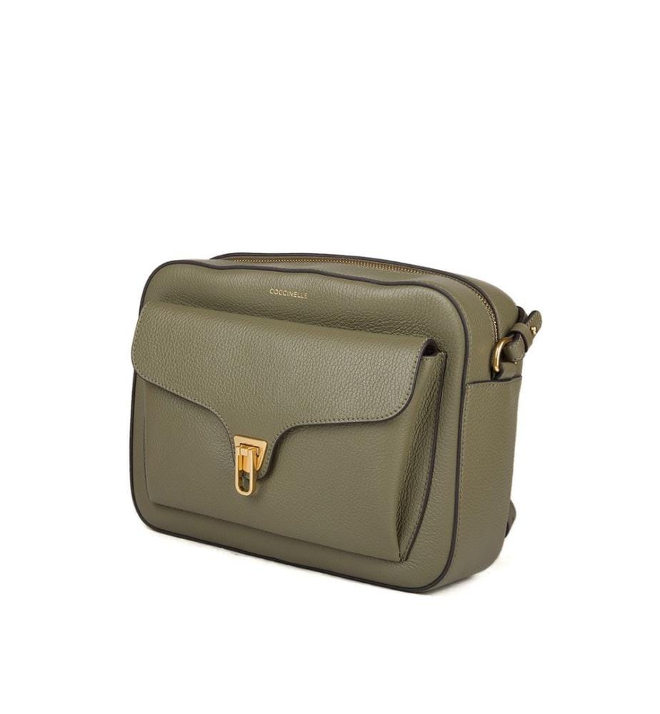 Beat Soft Schultertasche - Genarbtes Leder - Laurel Green
