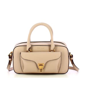Beat Soft Schultertasche - Gekörntes Leder - Beige
