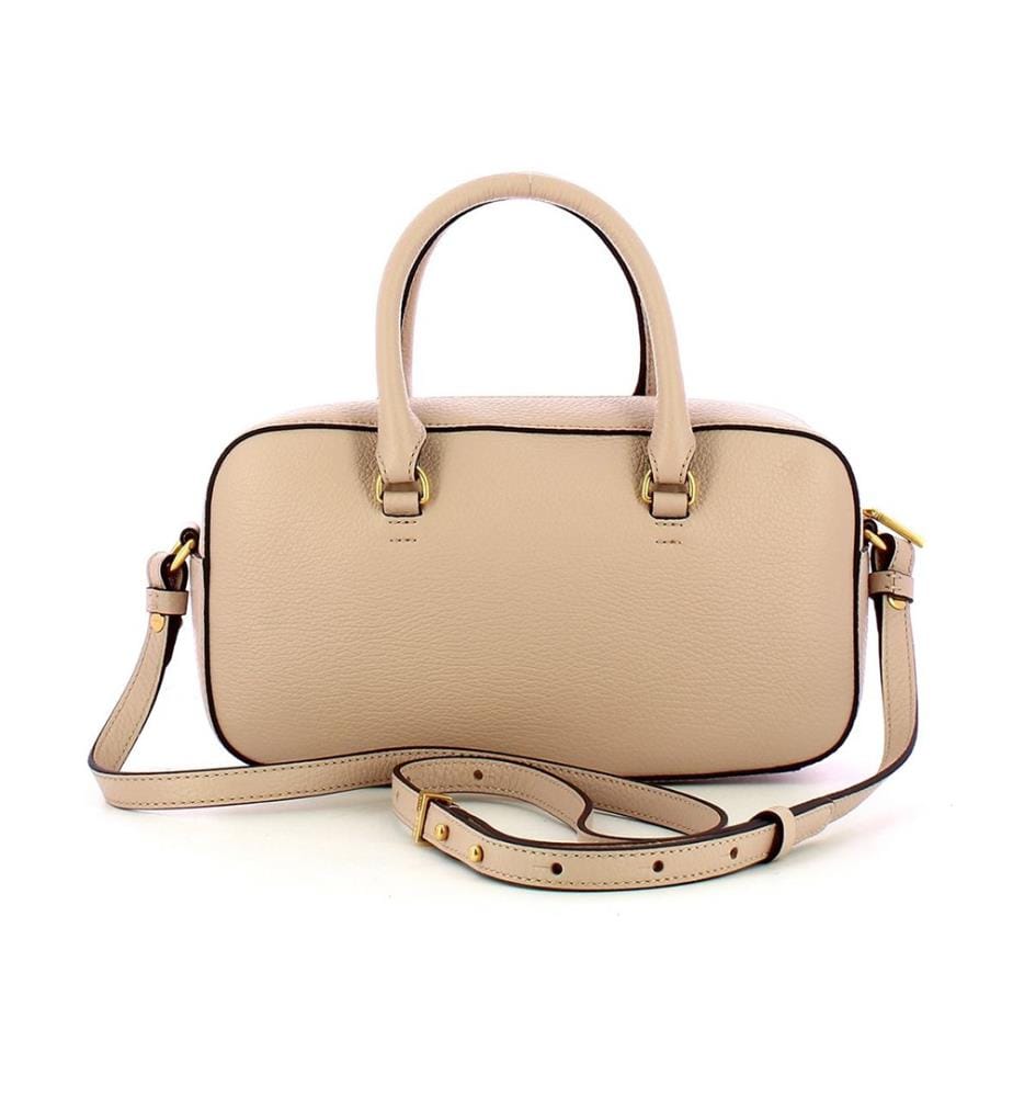 Beat Soft Schultertasche - Gekörntes Leder - Beige