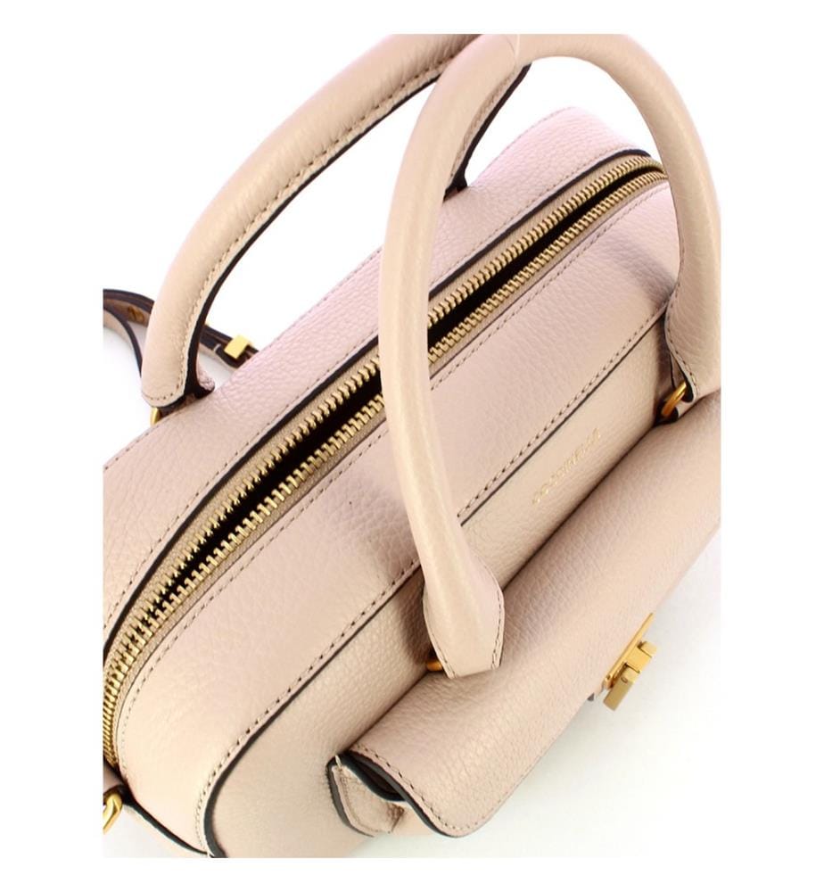 Beat Soft Schultertasche - Gekörntes Leder - Beige