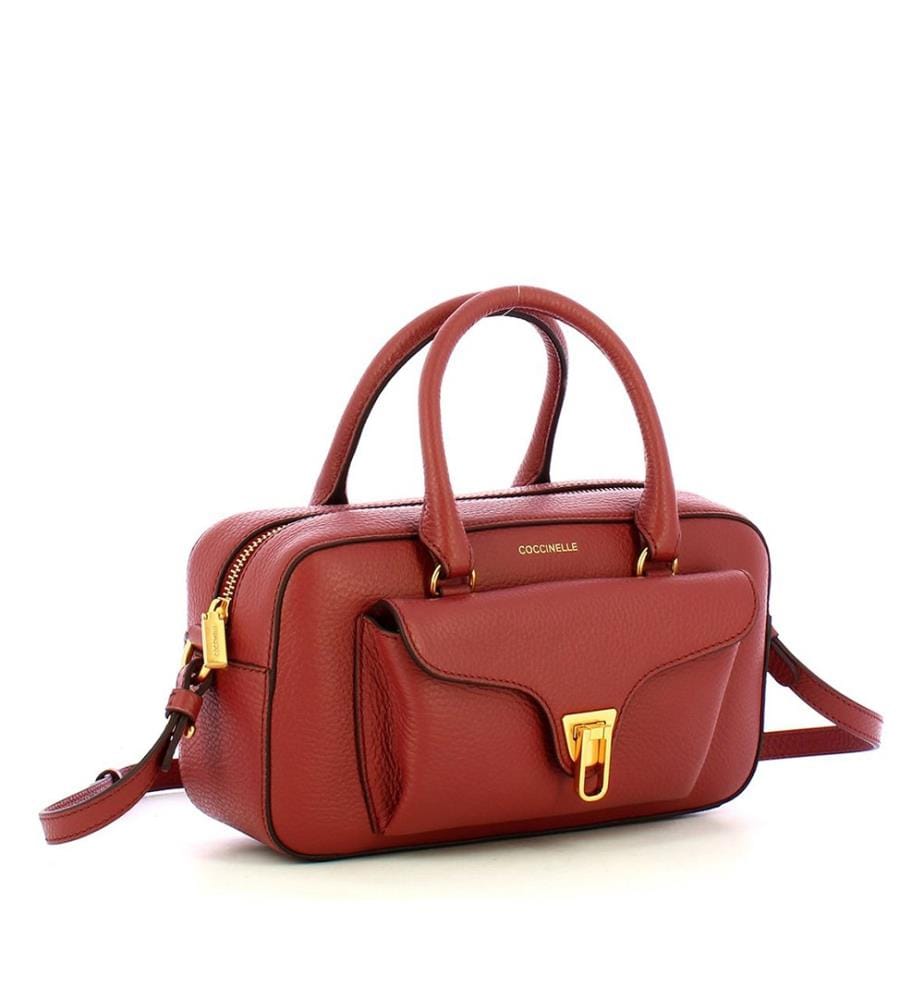 Beat Soft Schultertasche - Gekörntes Leder - Brandy