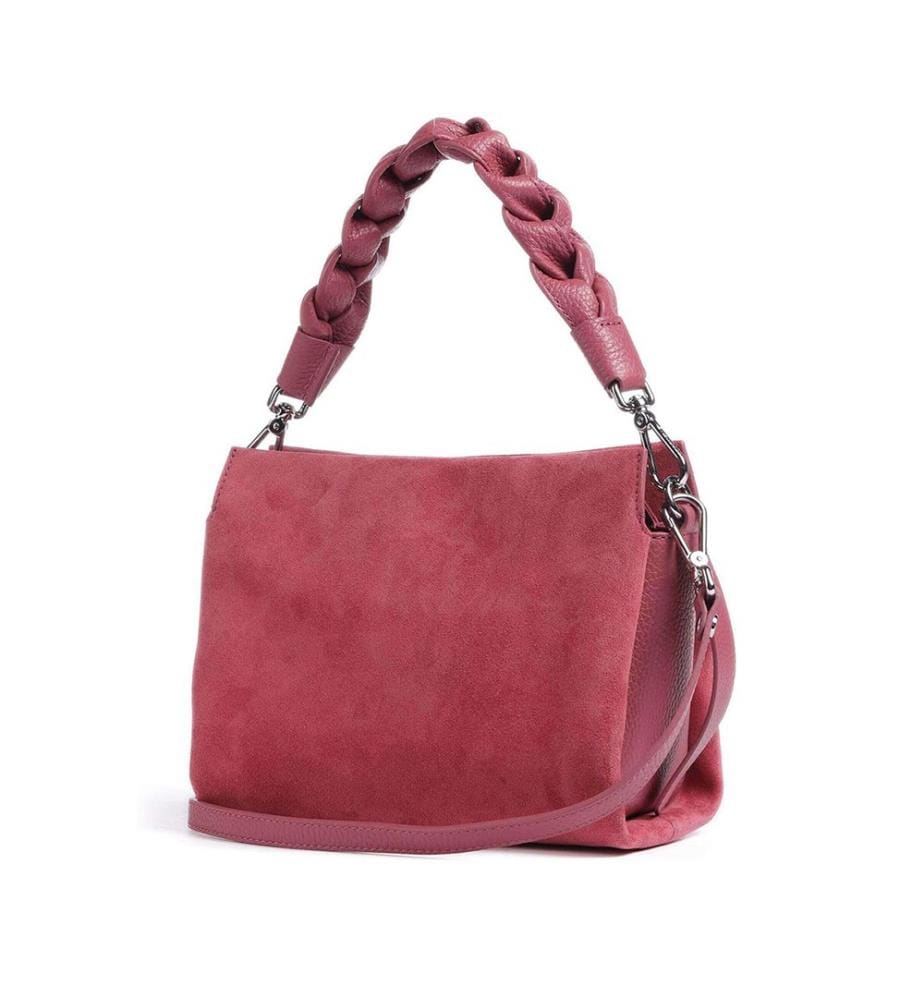 Boheme Suede Bimaterial Schultertasche - Veloursleder - Rosenholz