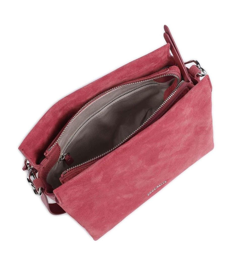Boheme Suede Bimaterial Schultertasche - Veloursleder - Rosenholz